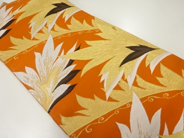 JAPANESE KIMONO / ANTIQUE NAGOYA OBI / WOVEN FLORAL SARASA